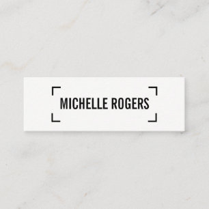 Simple / Corner Accents (Black) Mini Business Card