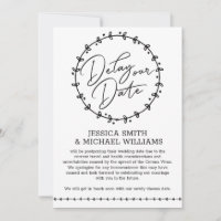 Simple Corona Virus Change Date Wedding Card