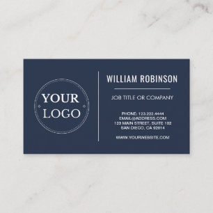 Simple Corporate Logo Professional Employee Blue Business Card