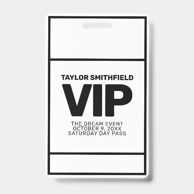 SIMPLE CORPORATE MODERN VIP lanyard badge custom ID Badge (Front)