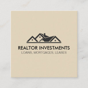 Simple Corporate Real Estate Agent Square Business Card