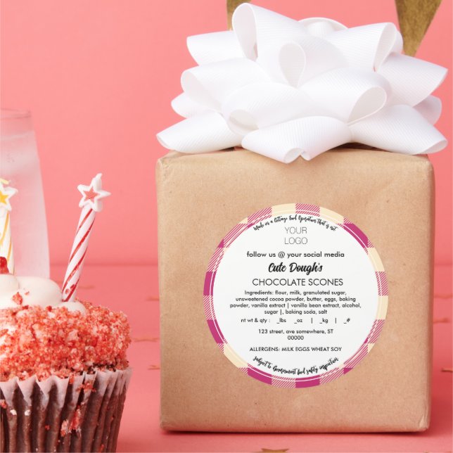 Simple Cottage Food Label Template Sticker (Party)