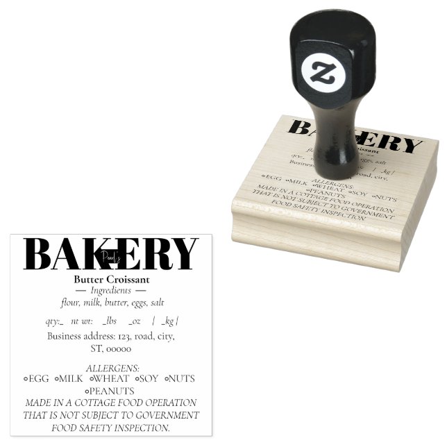 Simple Cottage Food Law Rubber Stamp (Stamped)