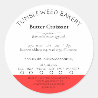 Simple Cottage Food Law Stickers