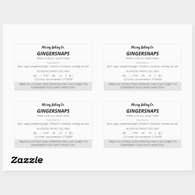 Simple Cottage Law Label Stickers (Sheet)