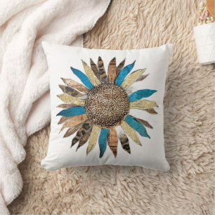 simple couleur flower Design Cushion