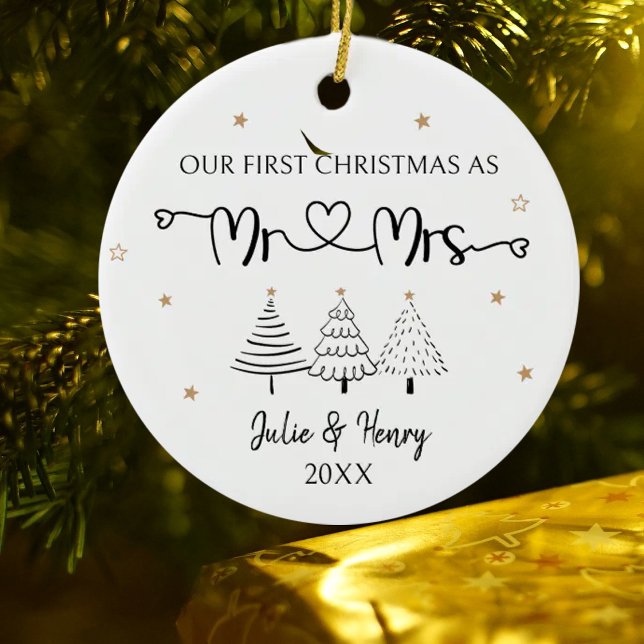 Simple Couple First Christmas Ceramic Tree Decoration (Creator Uploaded)