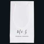 Simple Couple Initials Wedding Weekend Thank You Small Gift Bag<br><div class="desc">Favour Bag.  Wedding Couple initials.  Wedding Weekend.  Thank you.</div>