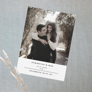 Simple Couple Photo Modern Contemporary Wedding Invitation