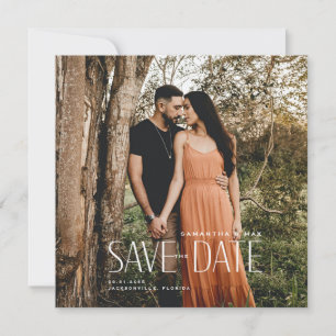 Simple Couple Photo Modern Square Save The Date