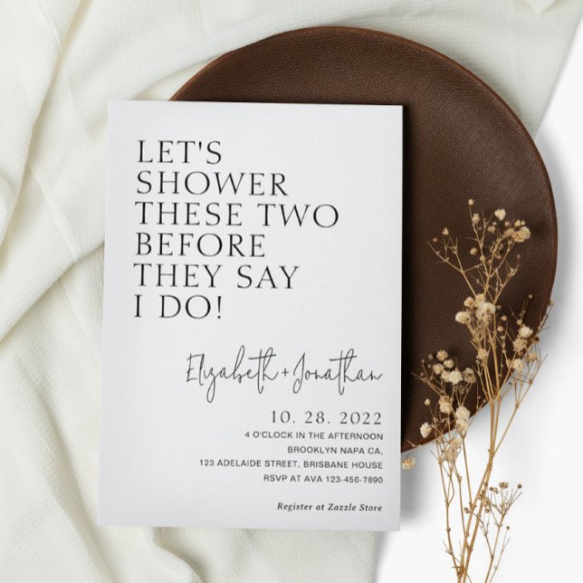 Simple Couple Shower Before They Say I Do Bridal Invitation (Creator Uploaded)