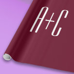 Simple Couples Initials | White & Burgundy<br><div class="desc">Classy,  bold & modern.</div>