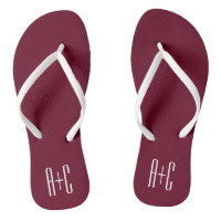 Simple Couples Initials | White & Burgundy