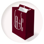 Simple Couples Initials | White & Burgundy Medium Gift Bag<br><div class="desc">Classy,  bold & modern.</div>