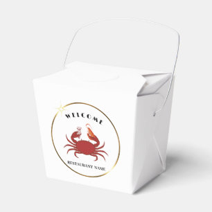 Simple crab shrimp seafood Restaurant logo name Favour Box