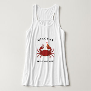 Simple crab shrimp seafood Restaurant logo name Singlet