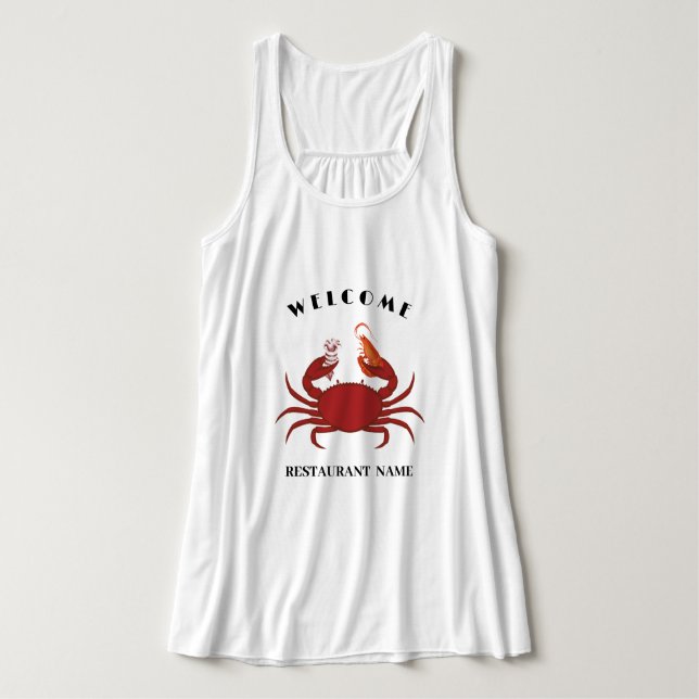 Simple crab shrimp seafood Restaurant logo name Singlet (Design Front)