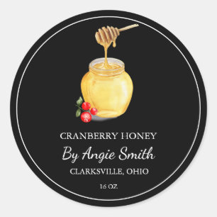Simple Cranberry Infused Honey Label