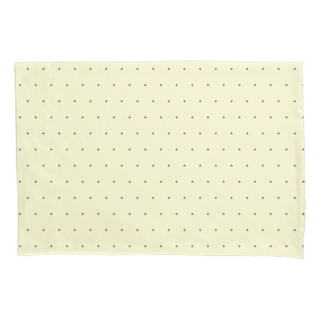 Simple Cream and Light Blue Polka Dot Pattern Pillowcase (Front)