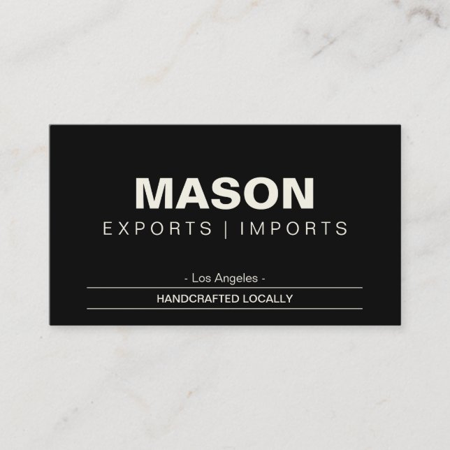 Simple | Cream/Black Business Card (Front)