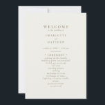 Simple Cream Gold Text Wedding Program Invitation<br><div class="desc">Cream Wedding program.  Simple.  Gold text.</div>
