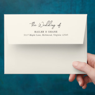 Simple Cream Modern Wedding Envelope