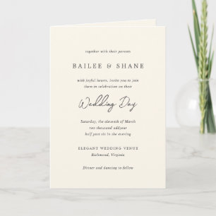 Simple Cream Modern Wedding Invitation