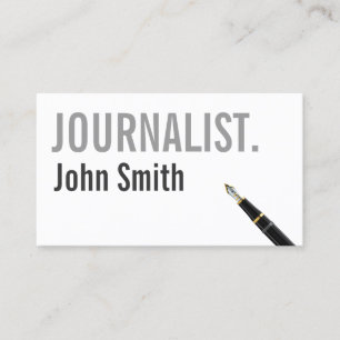 Simple Cream Typography Journalist Business Card