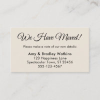 Simple Cream We Have Moved Change of Address