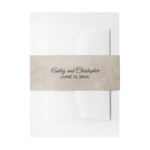 Simple Cream Wedding Belly Band Invitation Belly Band