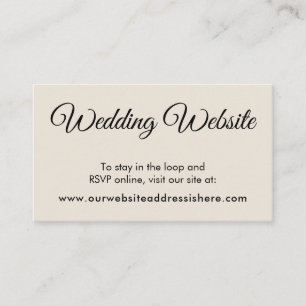 Simple Cream Wedding Website Enclosure Cards