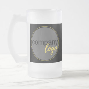 SIMPLE CREATE YOUR OWN BUSINESS LOGO COMPANY BRAND FROSTED GLASS BEER MUG