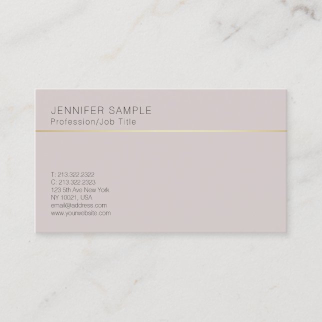 Simple Creative Plain Elegant Classic Colours Business Card (Front)
