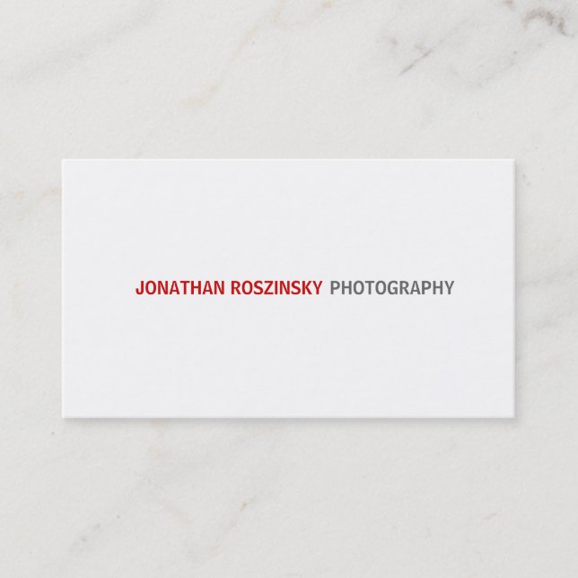 Simple Crimson Text Business Card (Front)