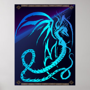 Simple Critters-Electric Dragon Poster
