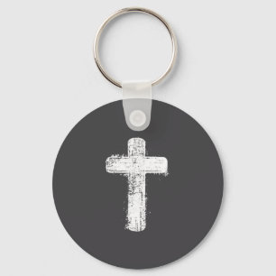 Simple Cross Faith Minimal Christian Symbol Key Ring