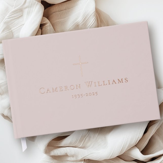 Simple cross loving memory funeral memorial guest book (Simple cross loving memory funeral memorial guest book)