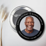 Simple Cross Photo Funeral Memorial Keepsake  6 Cm Round Badge<br><div class="desc">Honour your loved one with this beautiful button featuring a photo highlighted by 3 lines of custom text and a simple cross.  Easily change the background colour to suit your needs. The perfect keepsake memory favour to hand out to family and friends.</div>