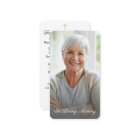 Simple Cross Photo Funeral Memorial Prayer Card 