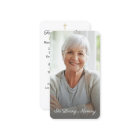 Simple Cross Photo Funeral Memorial Prayer Card 