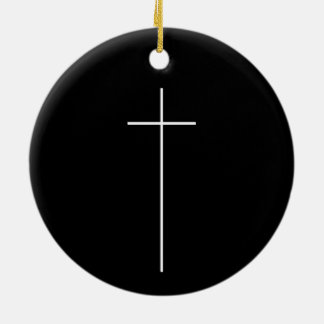 Simple Cross Religious Crucifix Christian Catholic Ceramic Tree Decoration