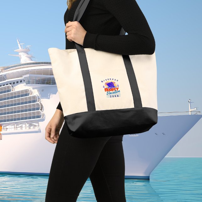 Simple Cruise Day Excursion Personalise Tote Bag (Elegant Day Excursion Tote Bag for your cruise vacation, personalize.)