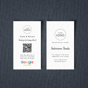 Simple Culinary Google Review QR Code Logo Business Card