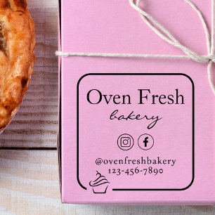 Simple Cupcake Business Name Bakery Self-inking Stamp