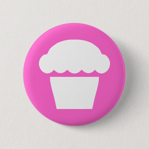 simple cupcake / muffin 6 cm round badge