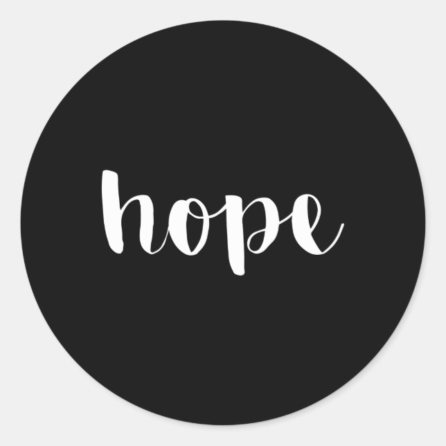 Simple Cursive Hope Classic Round Sticker (Front)