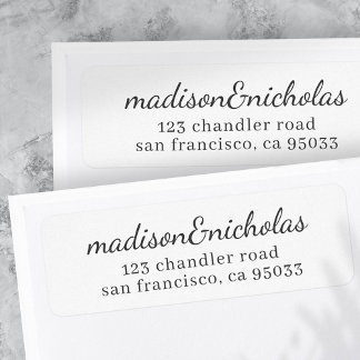Simple Cursive Script Elegant Chic Return Address