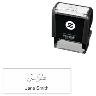 Simple "Cursive" Script Signature & Printed Name  Self-inking Stamp