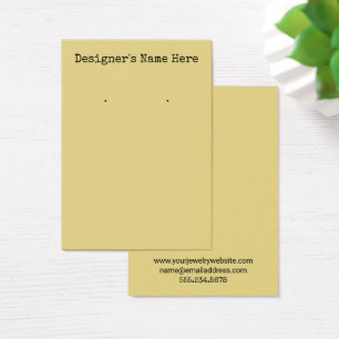 Simple Custard Yellow Earring Holder Display Card