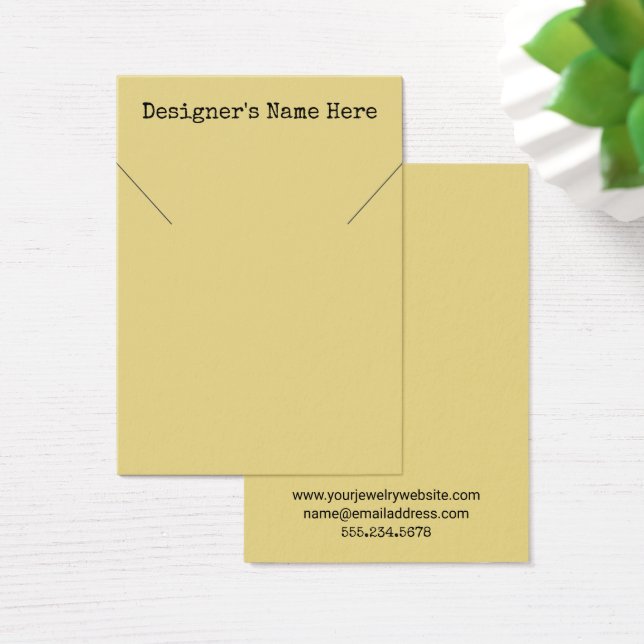 Simple Custard Yellow Necklace Holder Display Card (Desk)